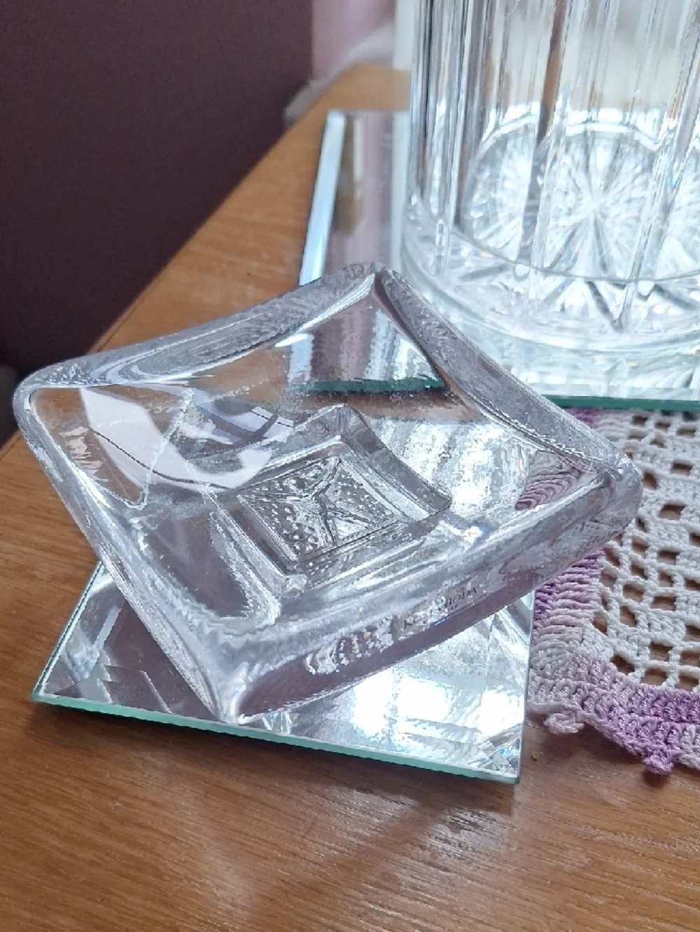 Kosta Boda art glass dish designed by Bertil Vallien